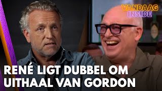 René ligt dubbel om uithaal van Gordon aan zijn adres Laat dat begin nog even zien [upl. by Doelling284]