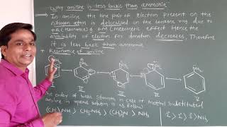 Amines Why Aniline is less Basic than Ammonia  JEENEET By Prof Rathod sir [upl. by Gurl960]