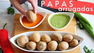 PAPAS ARRUGADAS Delicious tiny potatoes from the CANARY ISLANDS with MOJO PICON amp MOJO VERDE [upl. by Naras]