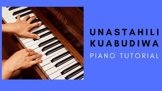 How to Play quotUnastahili Kuabudiwaquot in F Sharp PIANO TUTORIALInstructor Caleb [upl. by Yarahs733]