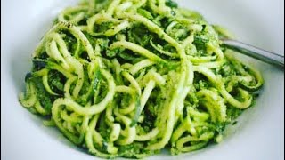 Zoodles Recipe with Avocado Pesto  How to Make Zucchini Noodles [upl. by Hgeilyak658]