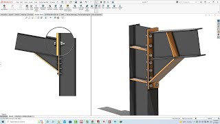 Solidworks Tutorial  229 Tapper Beam connection Structural Design in Solidworks weldments [upl. by Notelrahc]