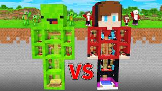 JJs RICH vs Mikeys POOR Secret Underground Base Batte in Minecraft  Maizen [upl. by Emmanuel394]