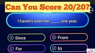 ENGLISH GRAMMAR QUIZ  PREPOSITIONS  Can You Score 2020 [upl. by Elleoj]