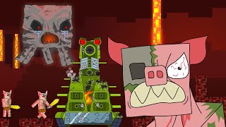 I WILL CUT THE KV44 DOWN KV44 vs Boss Zombie Pig  Cartoons about tanks [upl. by Trueblood]