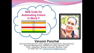 SAS Code for Automating Colors in Word [upl. by Asiruam]