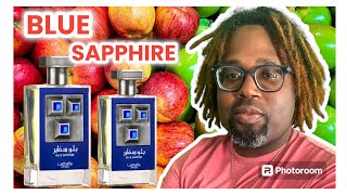 Blue Sapphire Fragrance By Lattafa Pride Full Review Versace Eros clone [upl. by Akenn]