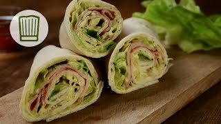 PartyWraps mit Frischkäse und Putenbrust Rezept chefkoch [upl. by Brigitte95]