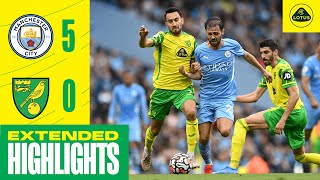 EXTENDED HIGHLIGHTS  Manchester City 50 Norwich City [upl. by Ernaline466]