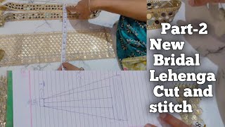 Part2 New Bridal Lehenga Cutting And stitching  fashion lehengacutting lehengadesign [upl. by Attenyt]