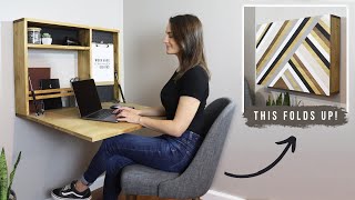 How To Build A Fold Down Wall Desk  DIY Murphy Desk [upl. by Anoyi198]