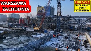 WARSZAWA ZACHODNIA BUDOWA na mrozie i w śniegu Pociągi [upl. by Cornelle]