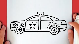 HOW TO DRAW POLICE CAR [upl. by Seuqram]