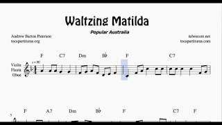 Waltzing Matilda Sheet Music for Flute Violin and Oboe [upl. by Nekial]