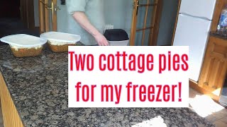 Making dinner time easy Two cottage pies for the freezer [upl. by Revned]