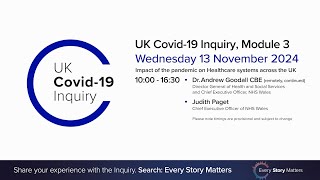 Covid 19 Inquiry  Module 3 Hearing  13 November 2024 AM [upl. by Nareht]