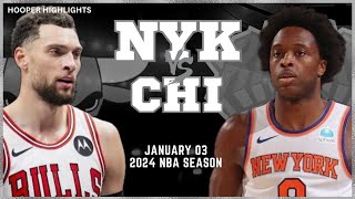 New York Knicks vs Chicago Bulls Full Game Highlights  Jan 3  2024 NBA Season [upl. by Dorri232]