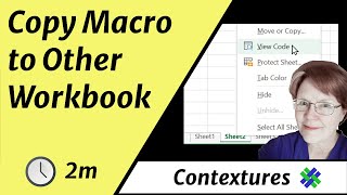 Copy Excel Code to Another Workbook [upl. by Nitsug]