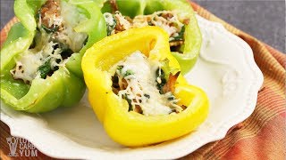 Low Carb Stuffed Peppers with Pulled Pork [upl. by Skoorb]