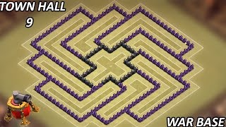 Clash of Clans  Town Hall 9 TH9 War Base with 2 Air Sweppers [upl. by Hirz]