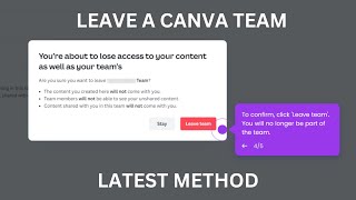 How to Leave a Canva Team 2024 [upl. by Riki]