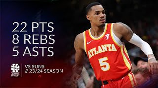 Dejounte Murray 22 pts 8 rebs 5 asts vs Suns 2324 season [upl. by Shoifet]