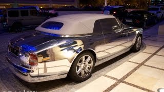 chrome Rolls Royce Ghost Phantom Drophead from Yemen in Dubai [upl. by Hainahpez253]