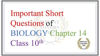 Biology Class 10 chapter 14 important short questions [upl. by Molli]