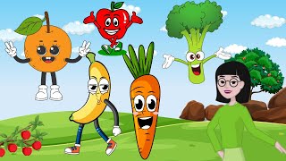 Sing and Dance with Fruits and Veggies Fun Kids Video 🍎🕺🥦 [upl. by Eirdua]