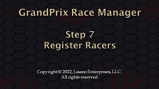 Step 7  Register Racers [upl. by Eveleen]