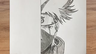 Kakashi Hatake Drawing step by step  How to draw Kakashi Hatake  Easy drawing ideas for beginners [upl. by Bouchier]