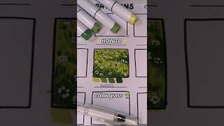 coloring grass tutorial 🌱🎨✨ with ohuhumarkers [upl. by Skees102]