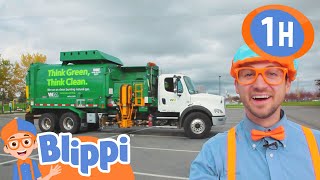 Garbage Trucks for Children with Blippi  Learn About Recycling [upl. by Penrod965]