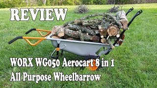 WORX WG050 Aerocart 8 in 1 All Purpose Wheelbarrow  Review 2019 [upl. by Aribold]