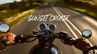 POV \\ SUNSET CRUISE RIDE \\ Triumph T120 Black 1200 4K [upl. by Grossman]