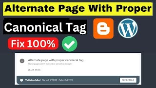 How to Fix Alternate Page with Proper Canonical Tag in Blogger [upl. by Elenore]