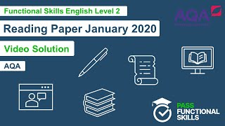 Pass Functional Skills  AQA Reading January 2020 Level 2 Video Solution [upl. by Domingo309]