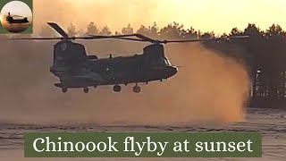 A beautiful Chinook flyby at sunset Dutch royal air force [upl. by Nugesulo]