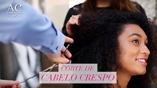 COMO CORTAR CABELO CRESPO [upl. by Eilyab]