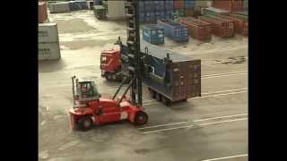 Kalmar DCF100 empty container handler [upl. by Larcher802]