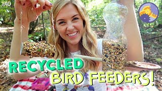 How to make 3 recycled bird feeders  Maddie Moate [upl. by Alfons]