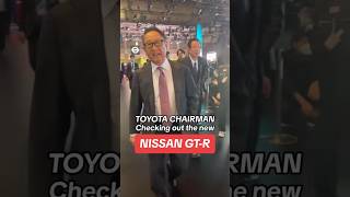 Akio Toyoda checking out the new 1360hp Nissan GTR at JMS Tokyo What do u think he said 😝 [upl. by Oberheim]