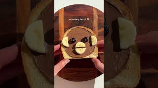 TOAST ANIMALS 🐻 toast beartoast cattoast monkey owltoast cutefood toddlersnacks cutetoast [upl. by Layod]