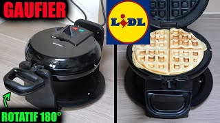 LIDL Gaufrier rotatif 180° silvercrest sdw 1000 a1 type Tefal WM756D12 [upl. by Halla640]