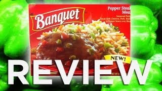 Banquet Pepper Steak Meal Video Review Freezerburns Ep512 [upl. by Eniamrehc]