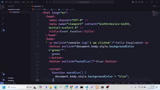 Basic JavaScript event handler  Class 11 [upl. by Aitsirhc]