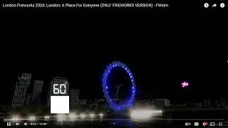 FWsim London Fireworks 2024  Shell Centre Countdown Added [upl. by Onahpets563]