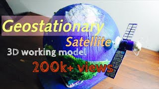 Geostationary satellite  11th class school Project working model DIY science [upl. by Anev273]