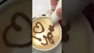 Elektrischer KaffeeZeichenstift ☕✨ Perfekte LatteArt und Kuchendeko [upl. by Ahsinauj446]