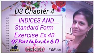 D3 CHAPTER 4 Ex 4b Q7 af Indices and Standard Form [upl. by Alebasi]